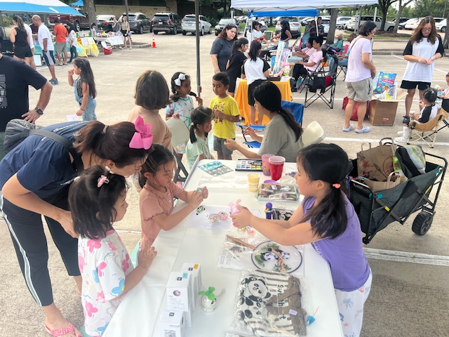 Students face painting at Back to School Bash event