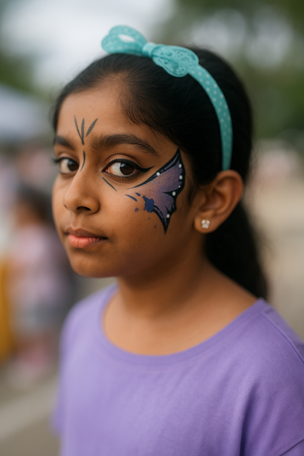 Creative face painting artwork example